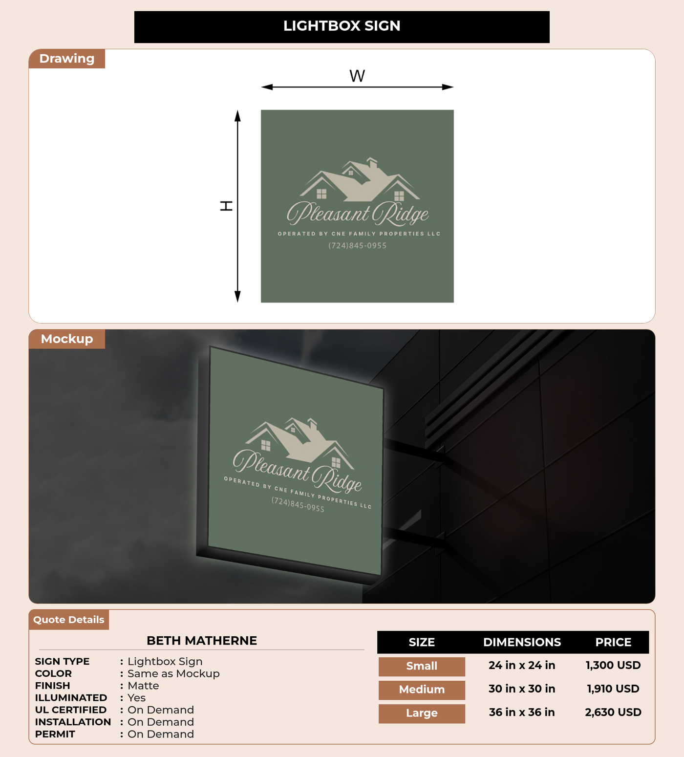 CUSTOM MOCKUP SIGN FOR Beth Matherne