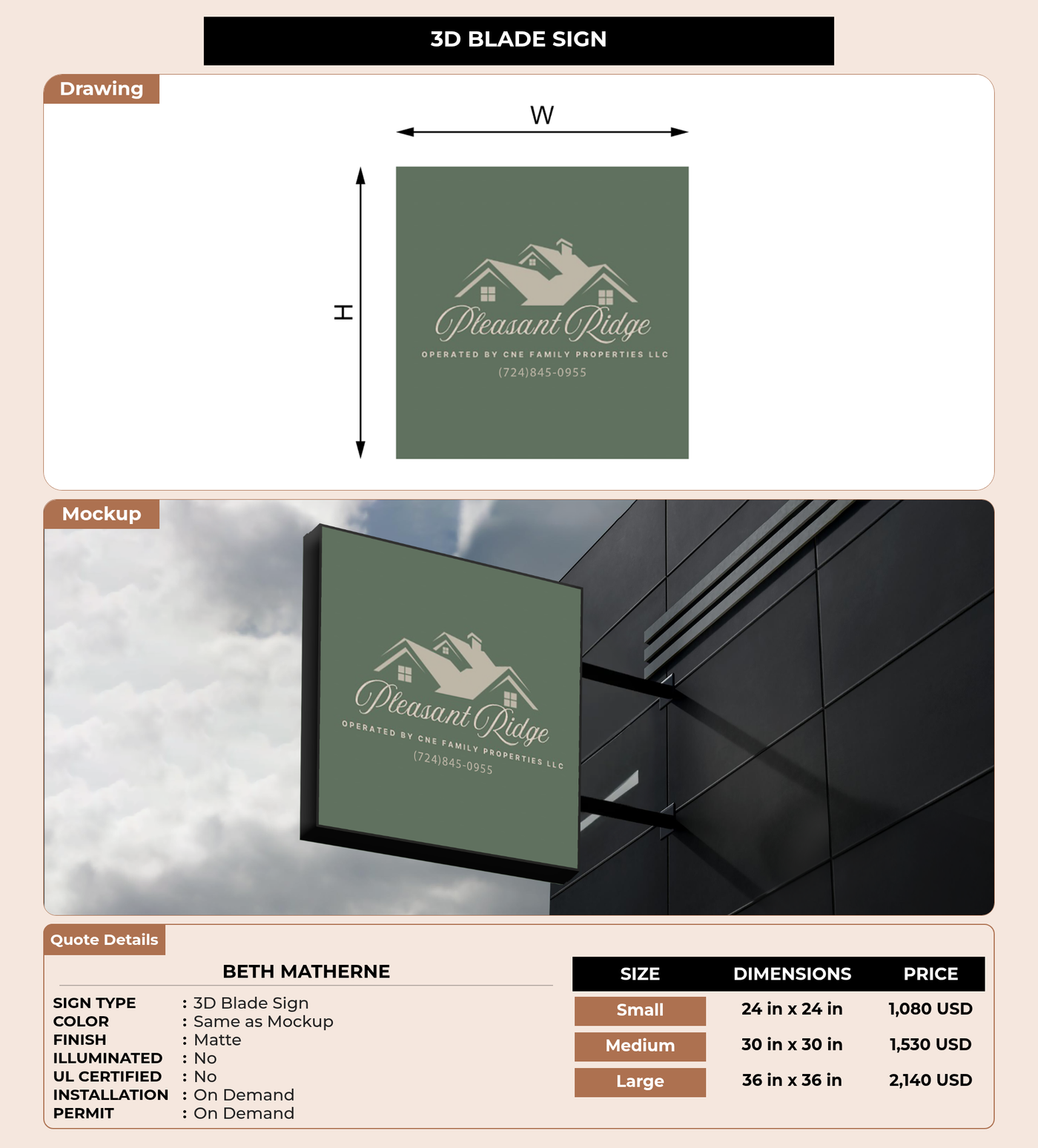 CUSTOM MOCKUP SIGN FOR Beth Matherne
