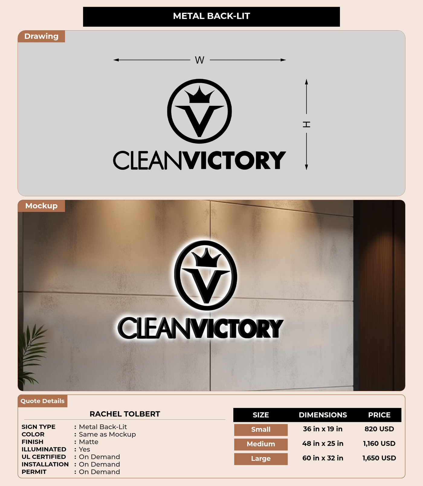 CUSTOM MOCKUP SIGN FOR Rachel Tolbert