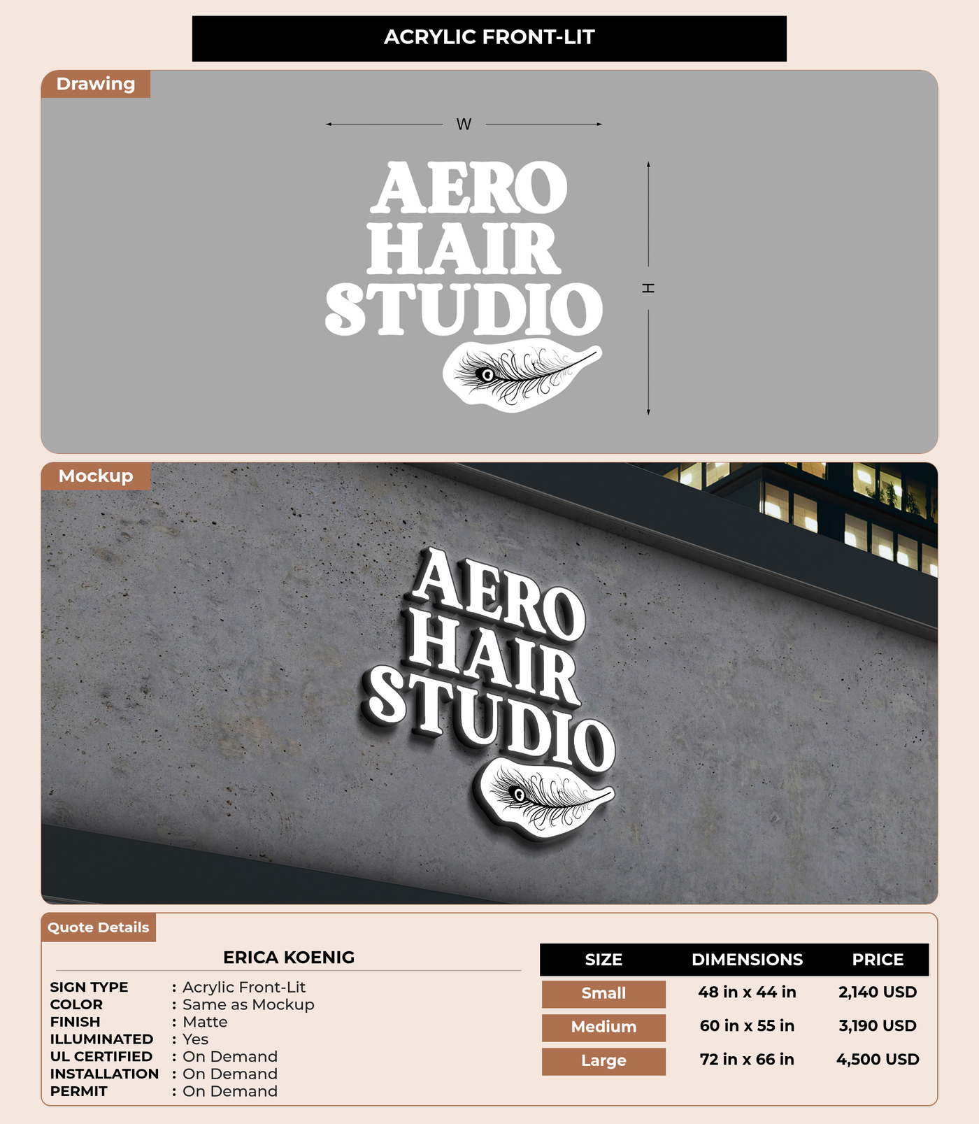CUSTOM MOCKUP SIGN FOR Erica Koenig