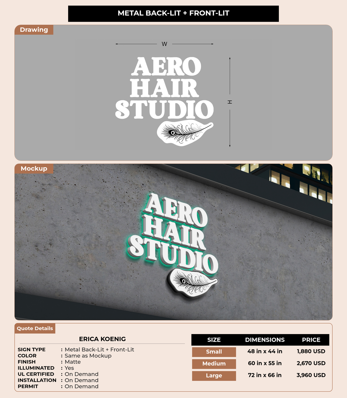 CUSTOM MOCKUP SIGN FOR Erica Koenig