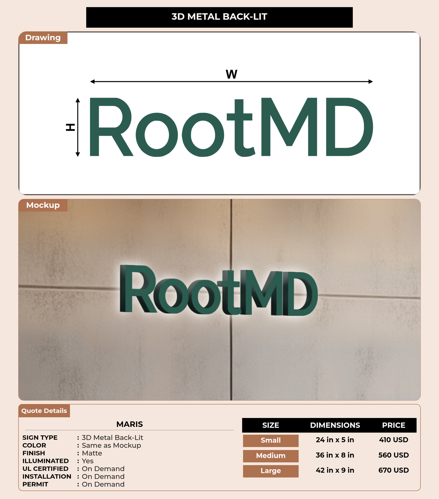 CUSTOM MOCKUP SIGN FOR maris