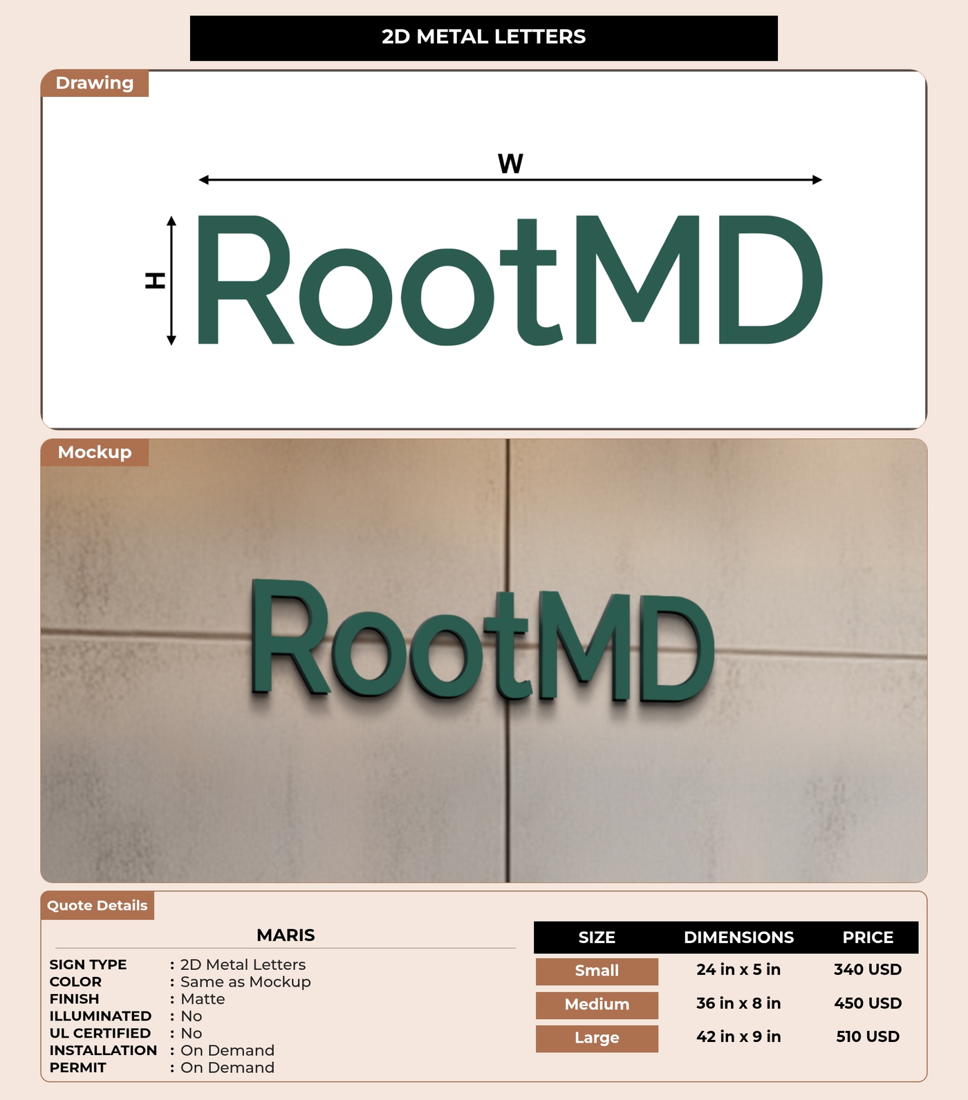 CUSTOM MOCKUP SIGN FOR maris
