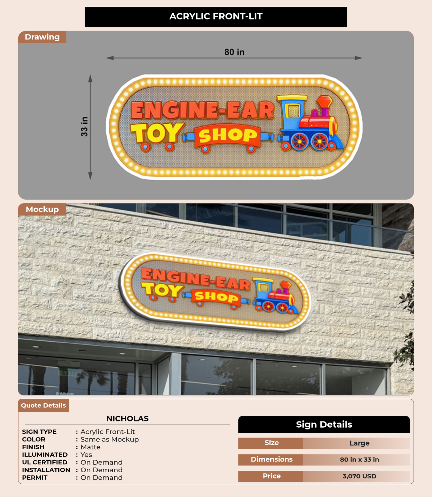 CUSTOM MOCKUP SIGN FOR NICHOLAS