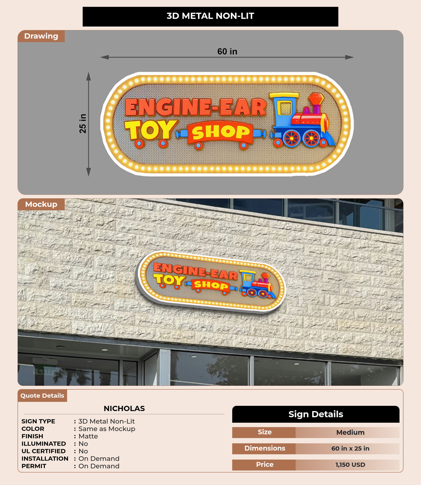 CUSTOM MOCKUP SIGN FOR NICHOLAS