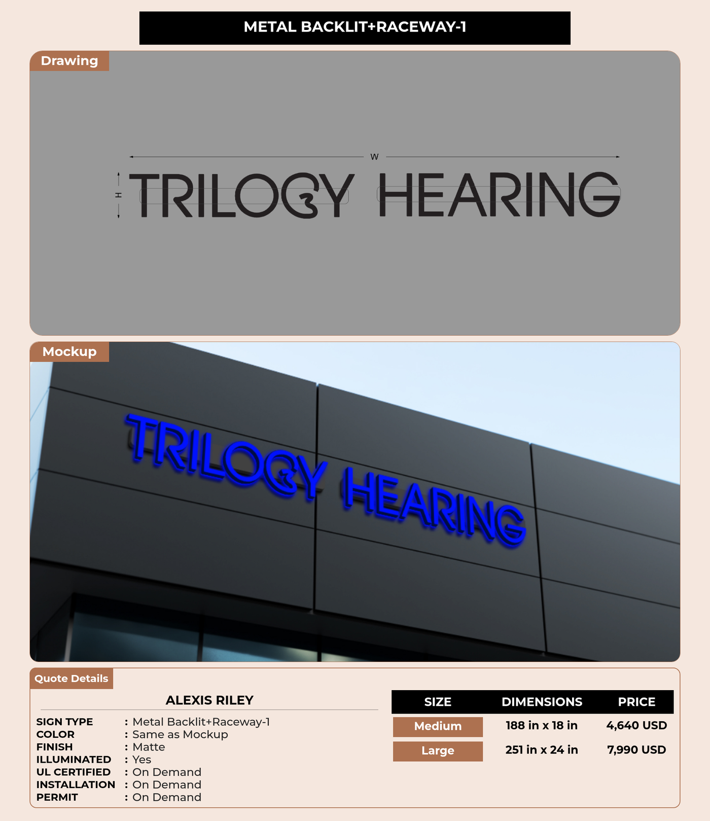 CUSTOM MOCKUP SIGN FOR ALEXIS RILEY
