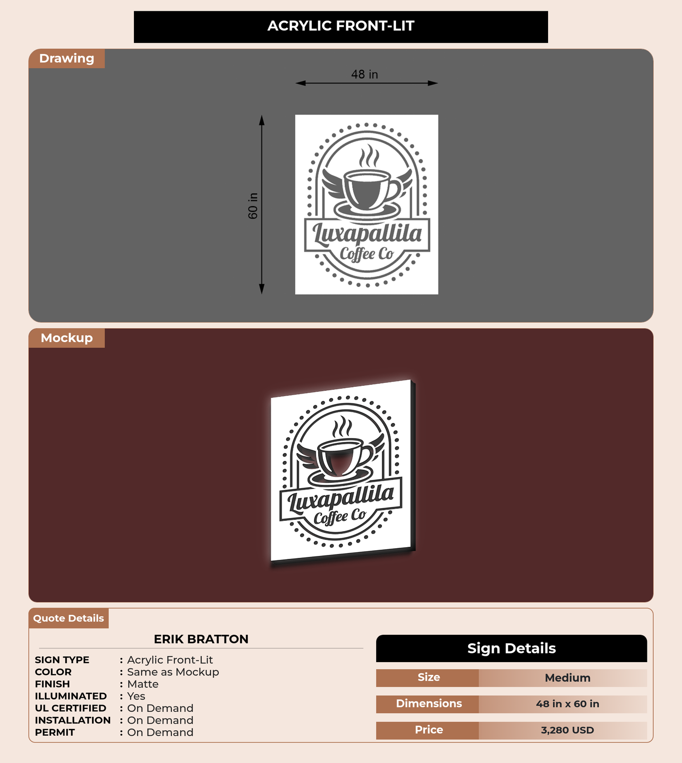 CUSTOM MOCKUP SIGN FOR Erik Bratton