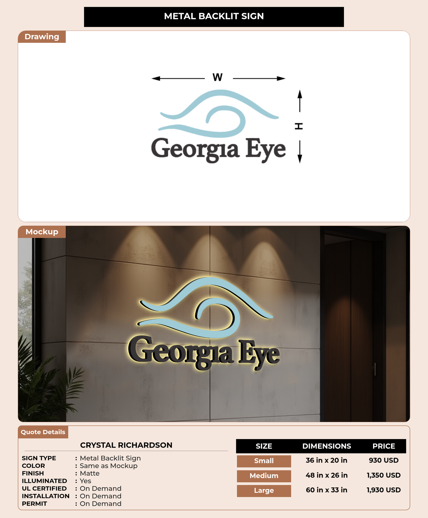 CUSTOM MOCKUP SIGN FOR Crystal Richardson