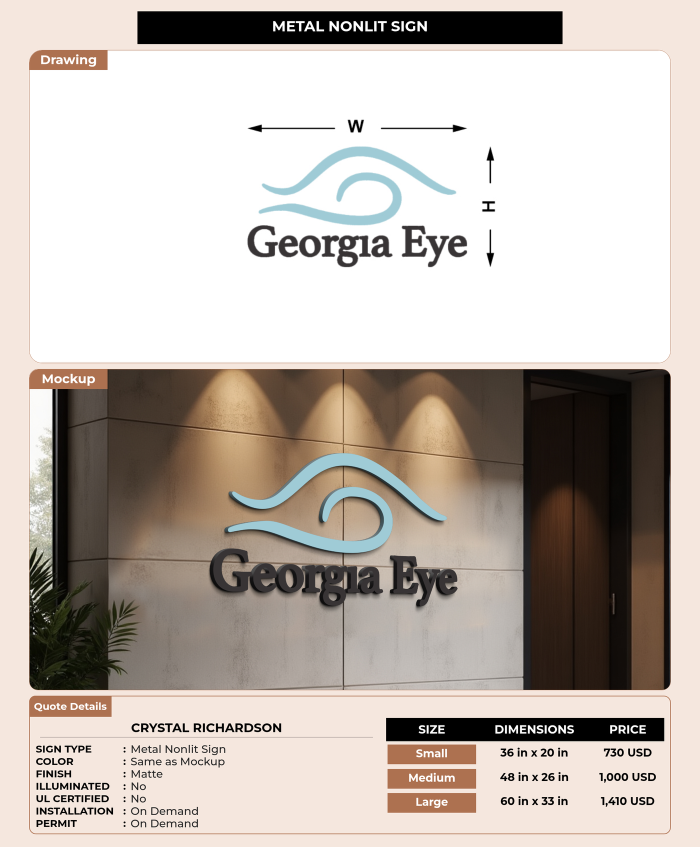 CUSTOM MOCKUP SIGN FOR Crystal Richardson