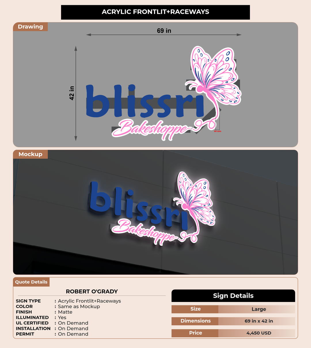 CUSTOM MOCKUP SIGN FOR Robert O&