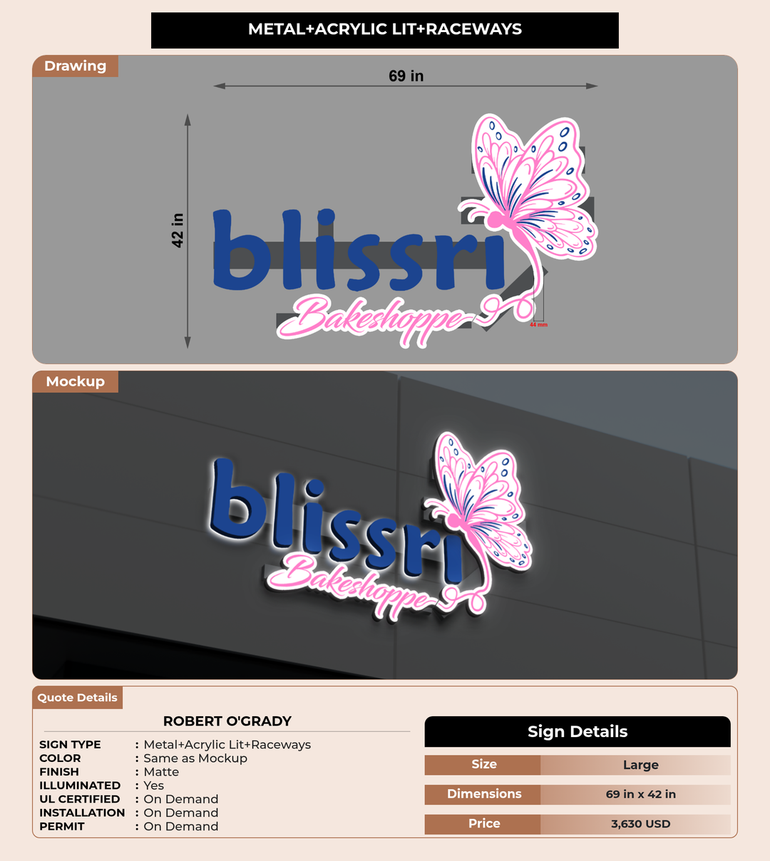 CUSTOM MOCKUP SIGN FOR Robert O&