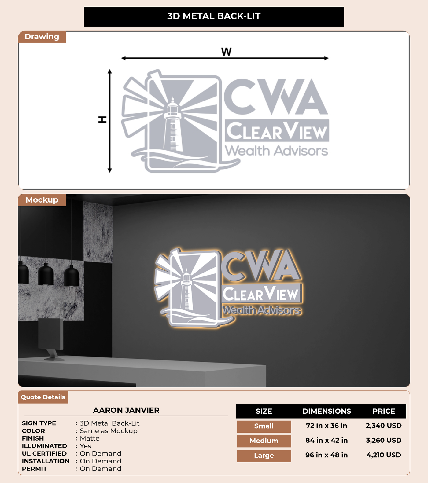 CUSTOM MOCKUP SIGN FOR Aaron Janvier