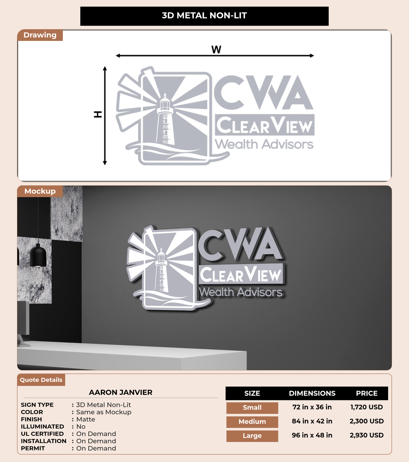 CUSTOM MOCKUP SIGN FOR Aaron Janvier