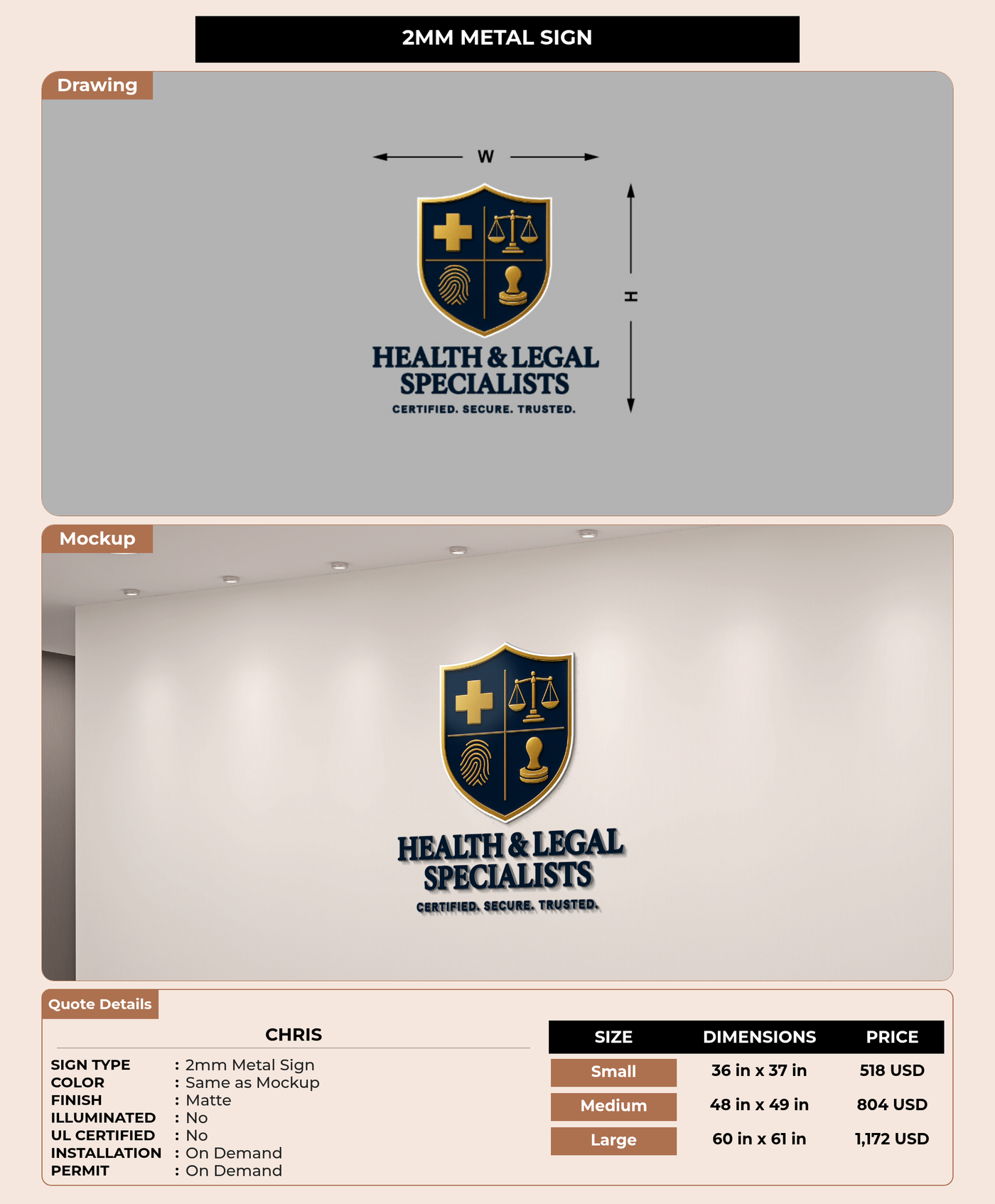 CUSTOM MOCKUP SIGN FOR Chris