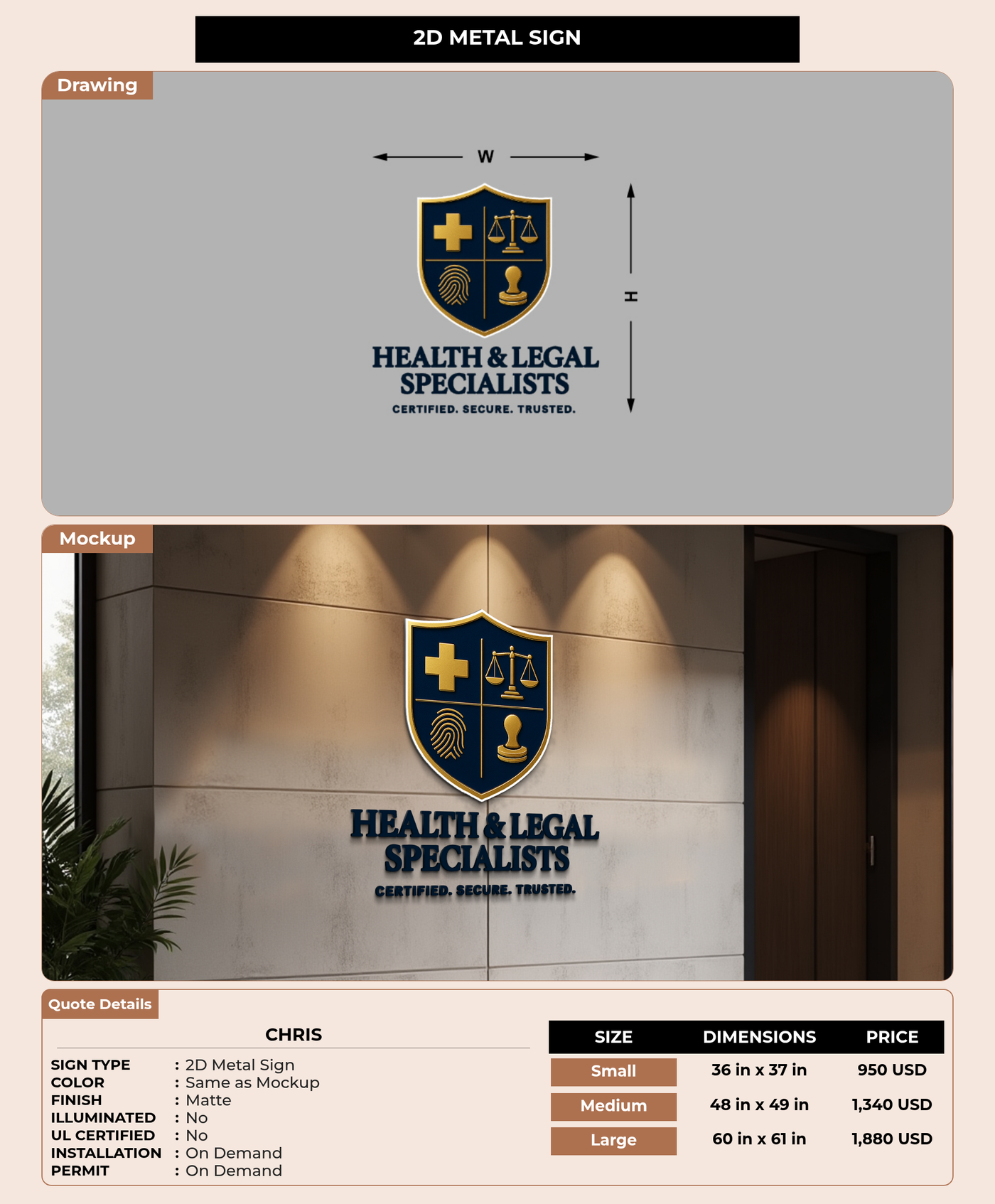 CUSTOM MOCKUP SIGN FOR Chris