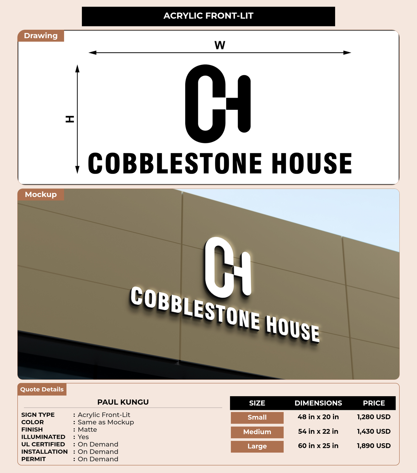 CUSTOM MOCKUP SIGN FOR Paul Kungu