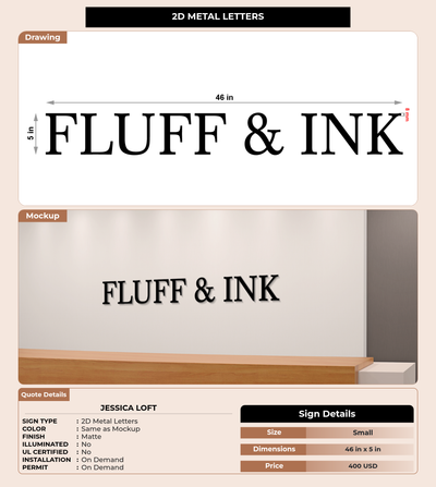 CUSTOM MOCKUP SIGN FOR Jessica Loft