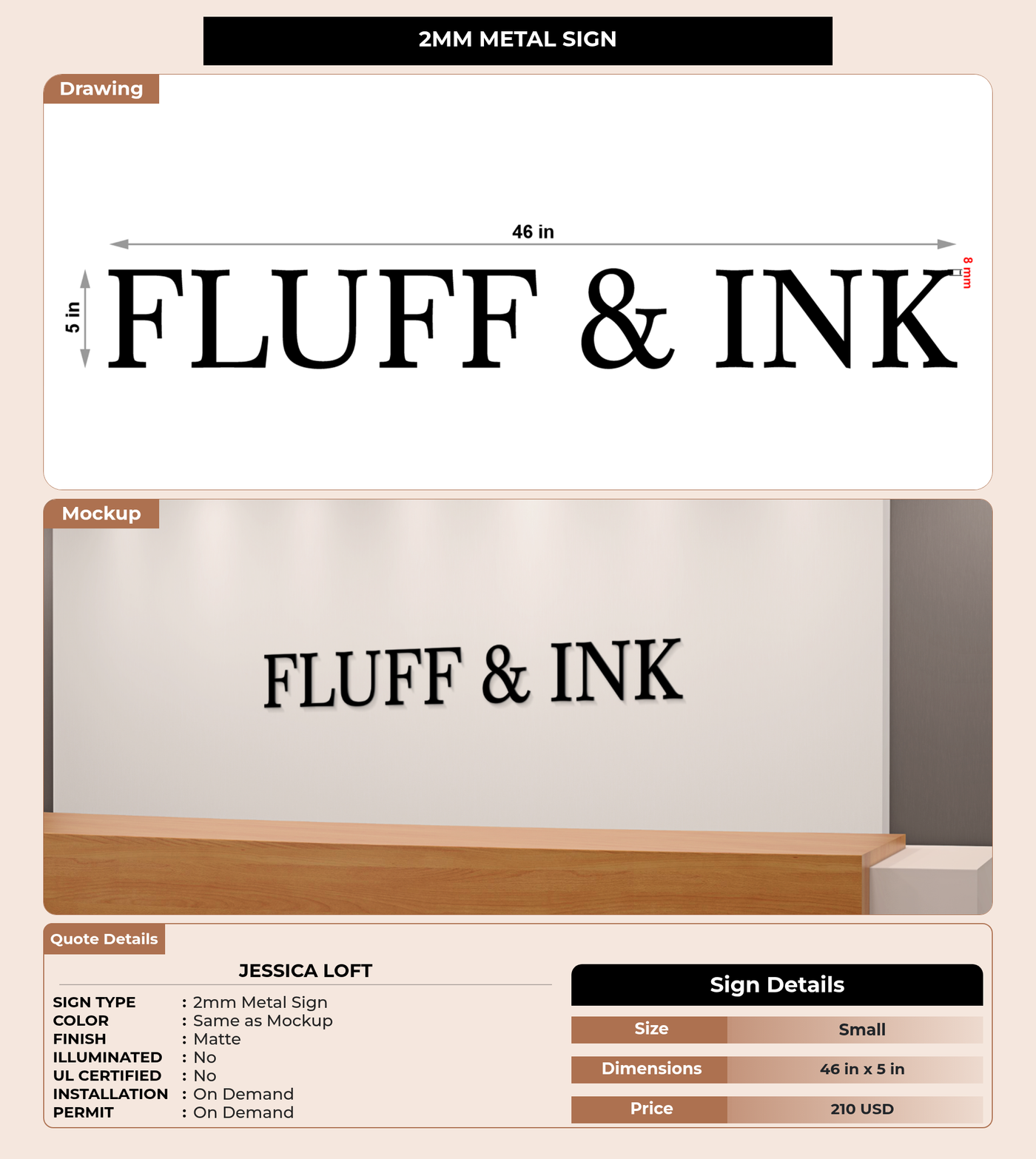 CUSTOM MOCKUP SIGN FOR Jessica Loft