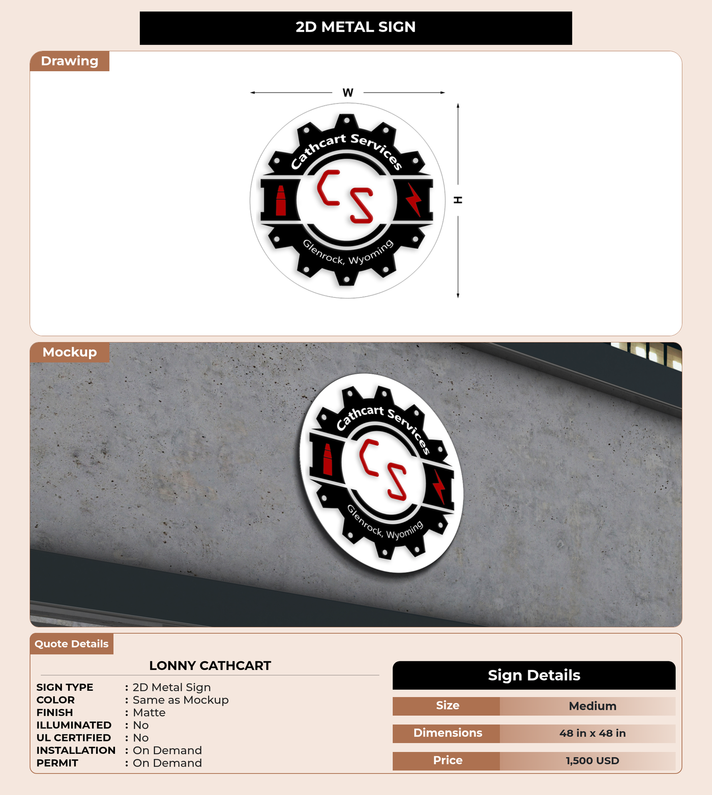 CUSTOM MOCKUP SIGN FOR Lonny Cathcart