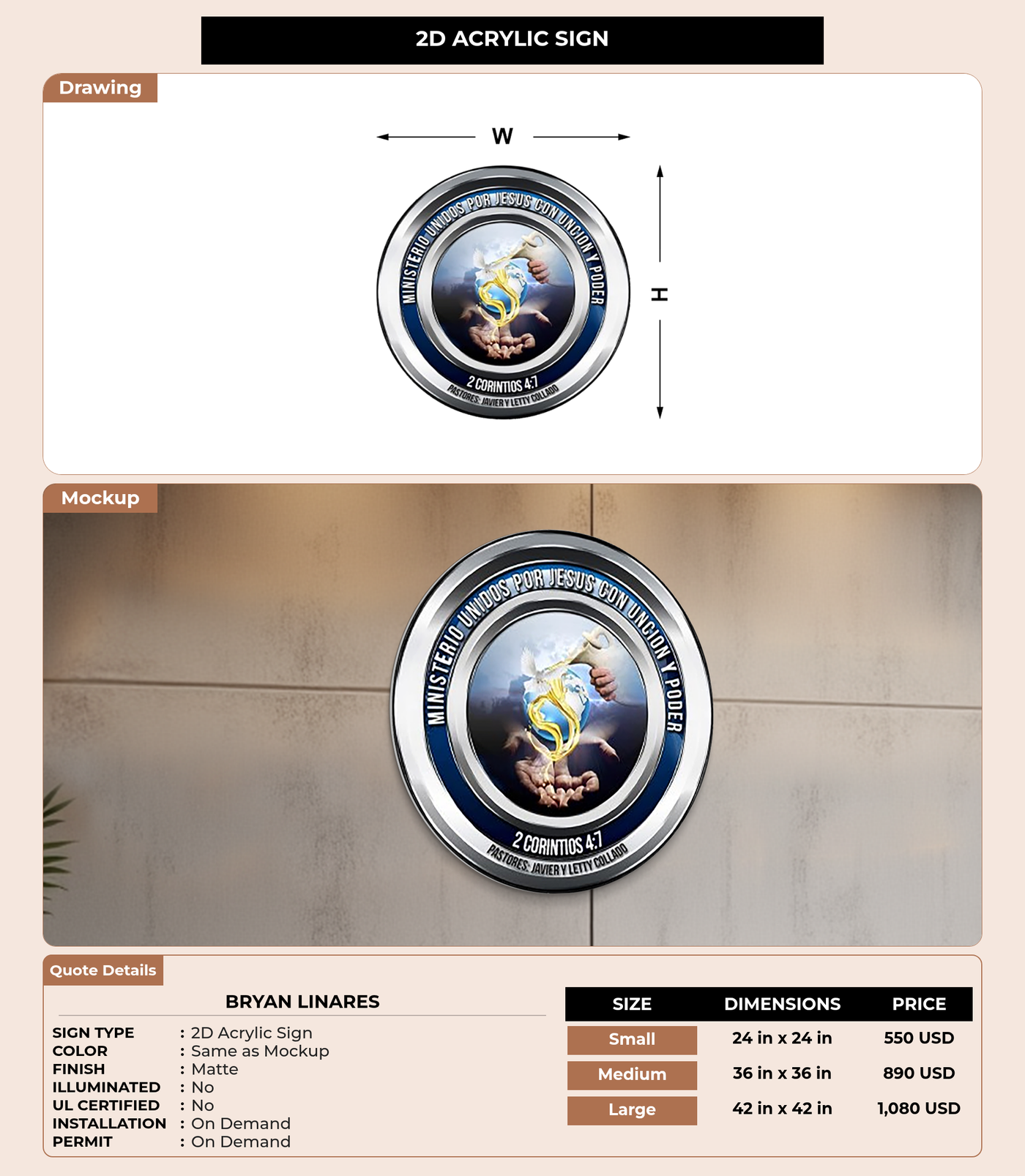 CUSTOM MOCKUP SIGN FOR Bryan Linares