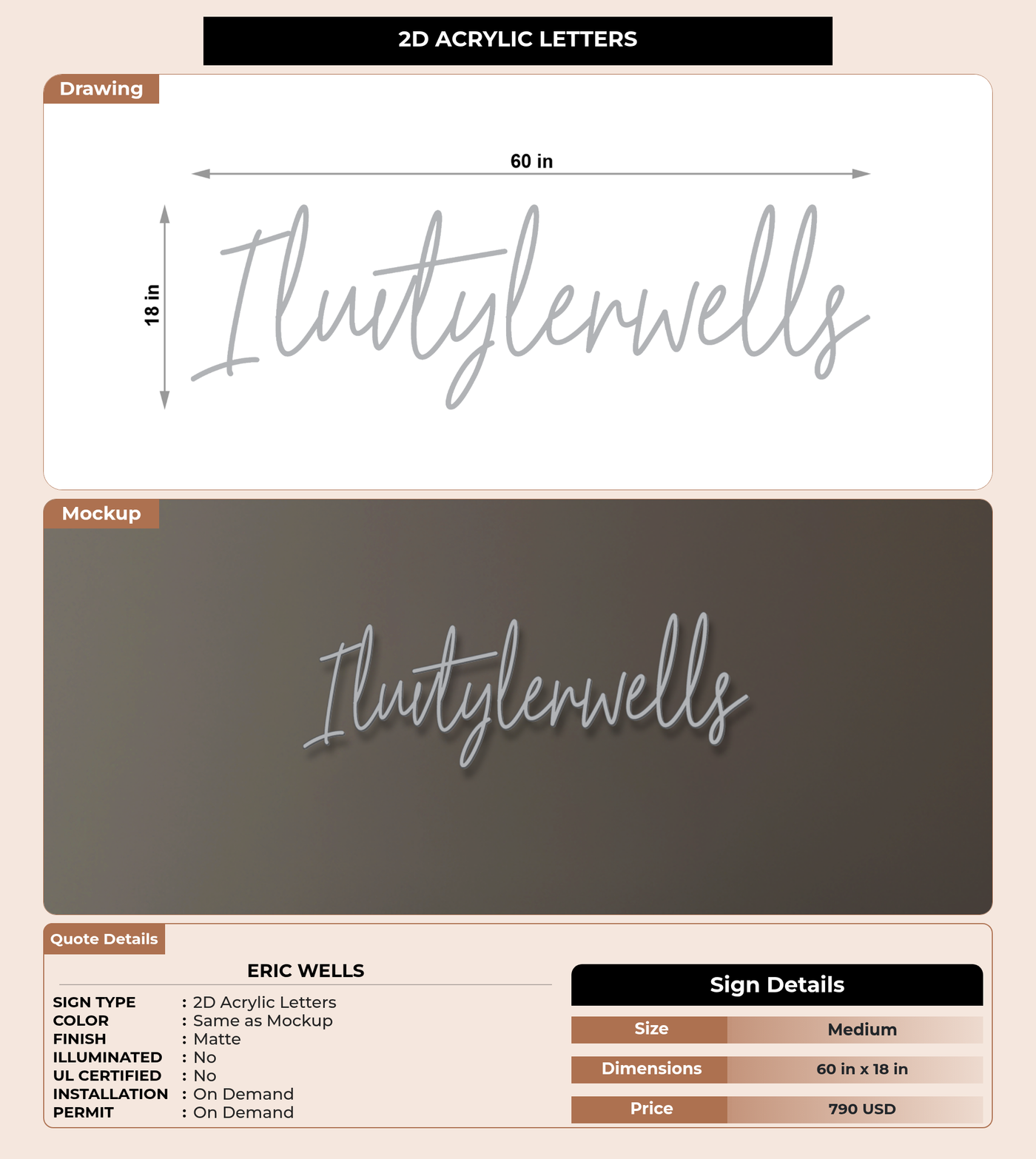 CUSTOM MOCKUP SIGN FOR Eric Wells