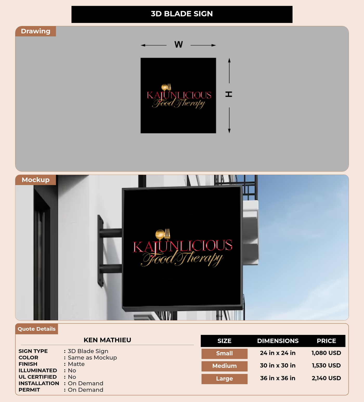 CUSTOM MOCKUP SIGN FOR Ken Mathieu