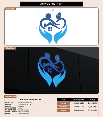 CUSTOM MOCKUP SIGN FOR Andrea Samaniego
