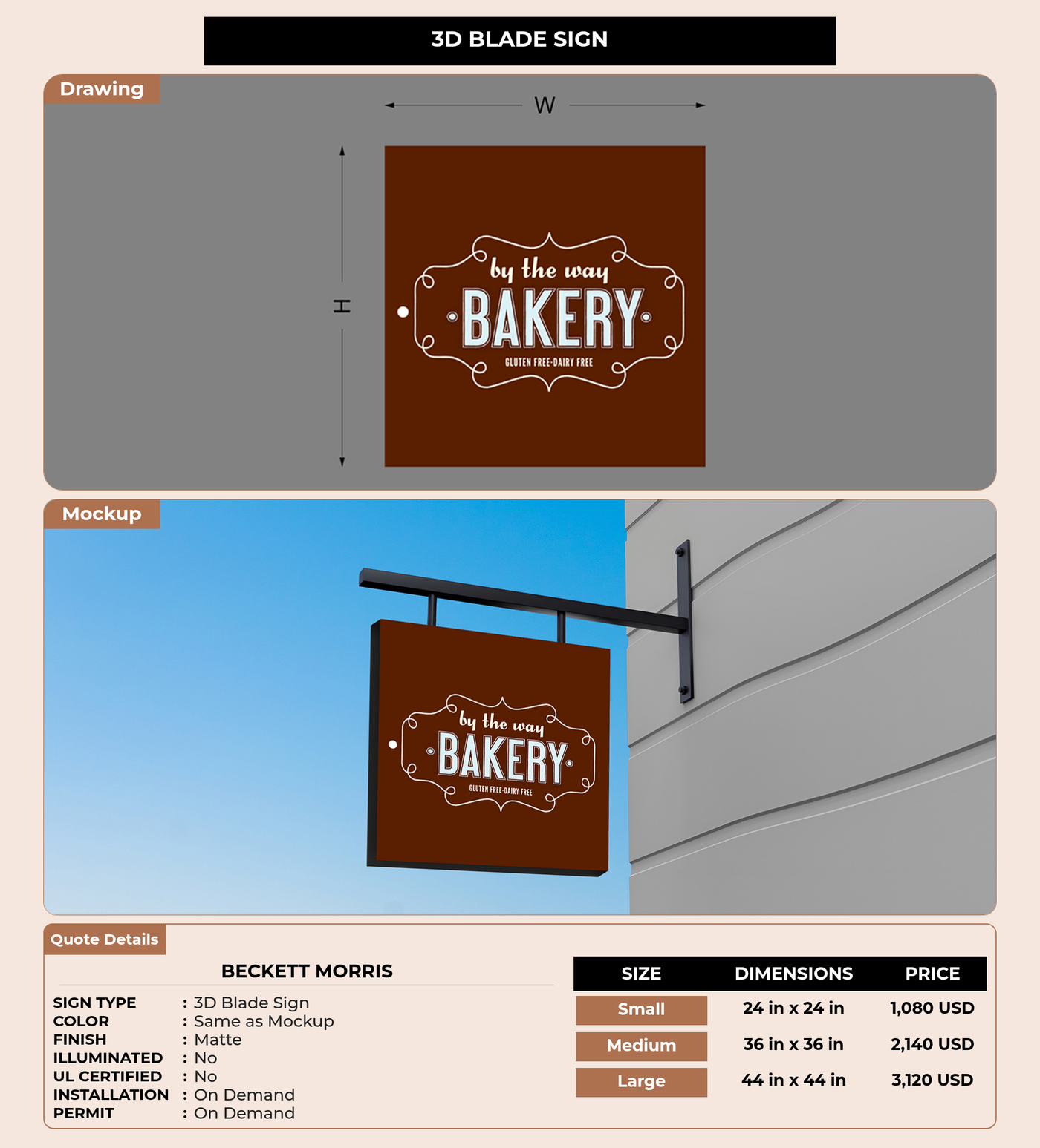CUSTOM MOCKUP SIGN FOR Beckett Morris