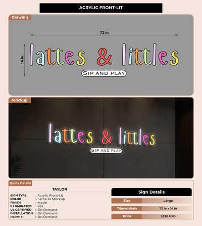 CUSTOM MOCKUP SIGN FOR Taylor
