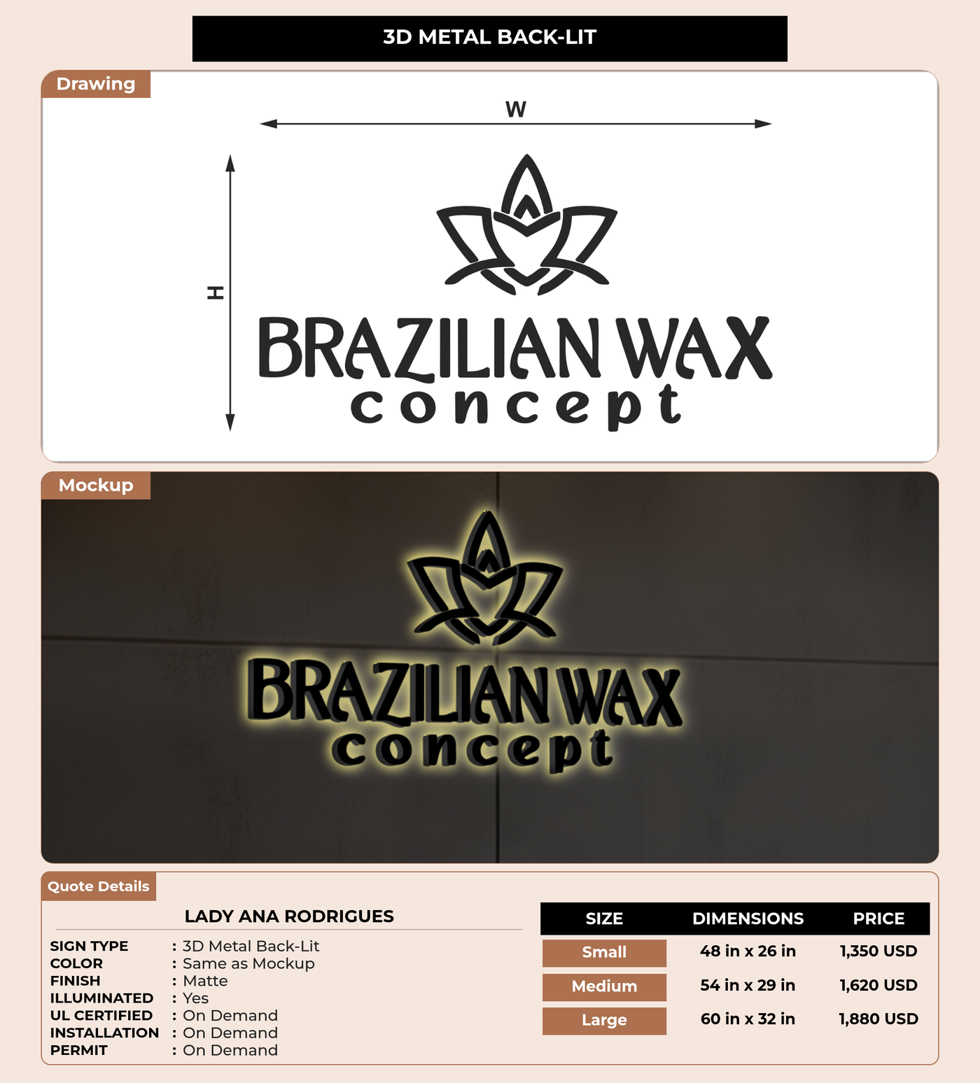 CUSTOM MOCKUP SIGN FOR Lady Ana Rodrigues