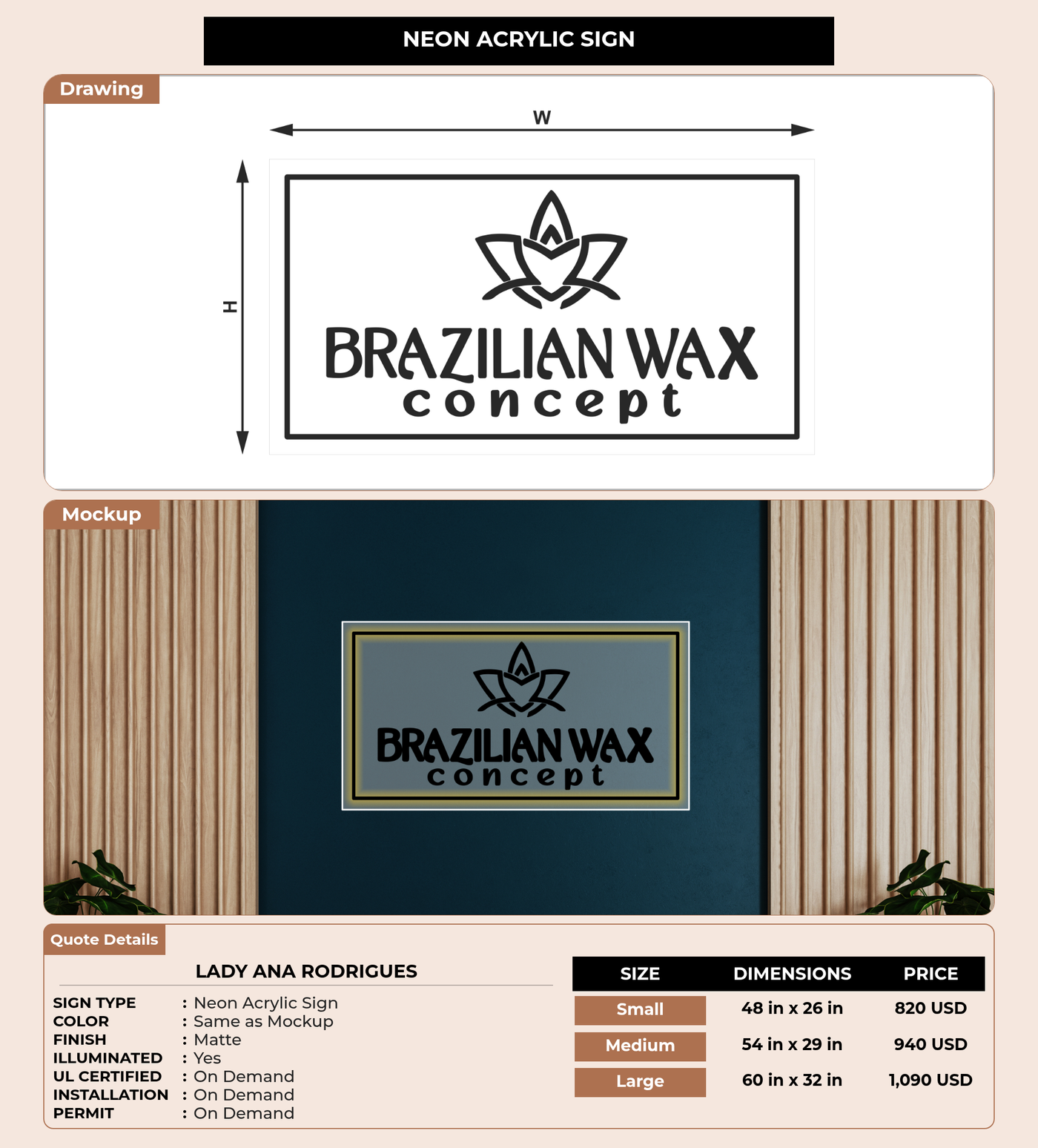 CUSTOM MOCKUP SIGN FOR Lady Ana Rodrigues