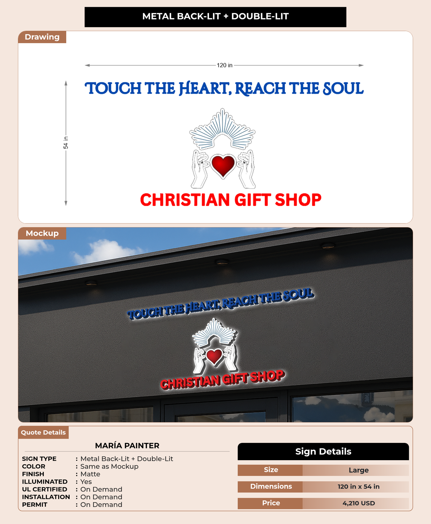 CUSTOM MOCKUP SIGN FOR María Painter