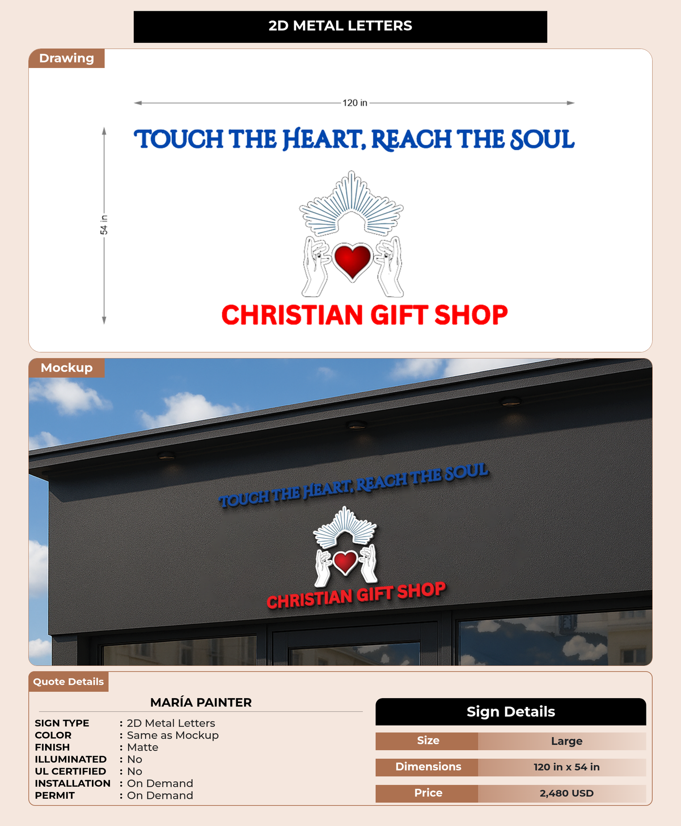 CUSTOM MOCKUP SIGN FOR María Painter