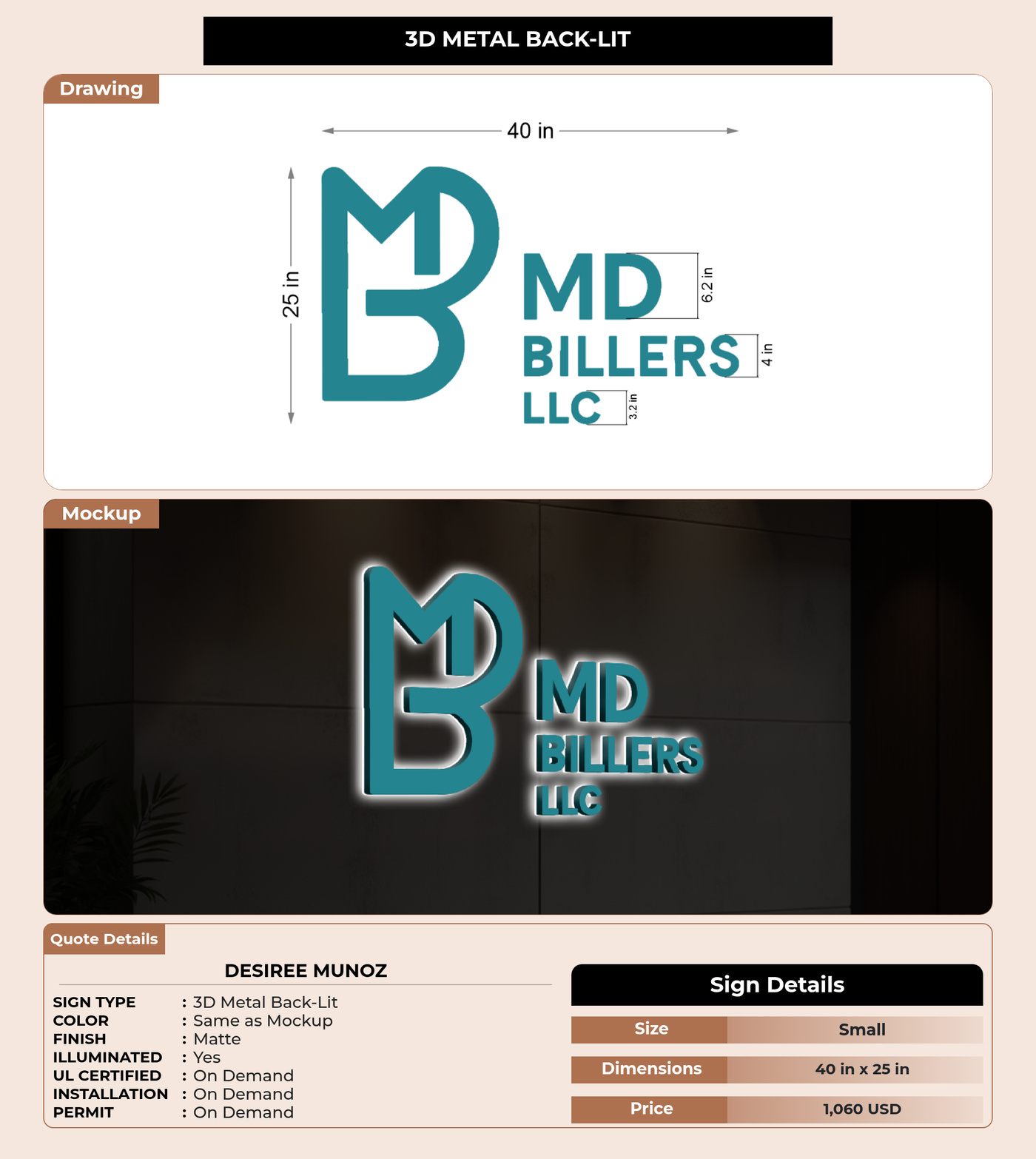 CUSTOM MOCKUP SIGN FOR desiree munoz