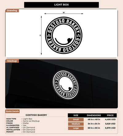CUSTOM MOCKUP SIGN FOR Gostoso Bakery