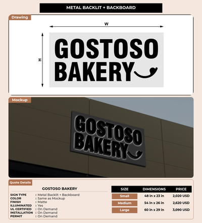 CUSTOM MOCKUP SIGN FOR Gostoso Bakery
