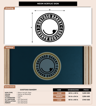CUSTOM MOCKUP SIGN FOR Gostoso Bakery
