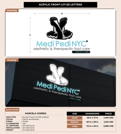 CUSTOM MOCKUP SIGN FOR Marcela Correa