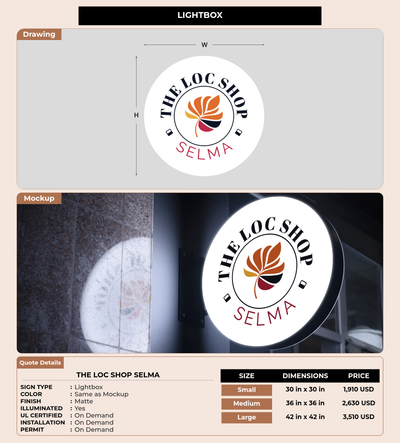 CUSTOM MOCKUP SIGN FOR The Loc Shop Selma