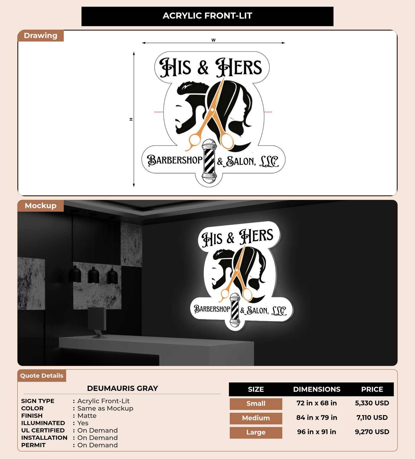 CUSTOM MOCKUP SIGN FOR Deumauris Gray