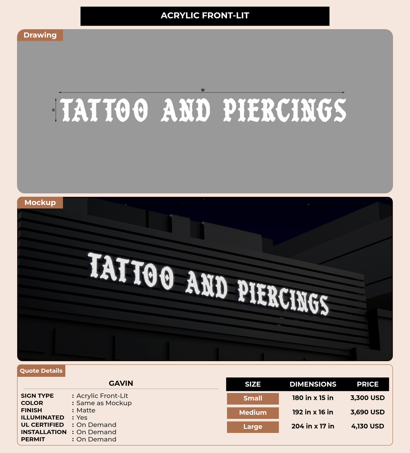 CUSTOM MOCKUP SIGN FOR Gavin