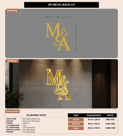 CUSTOM MOCKUP SIGN FOR Elleanna Saco