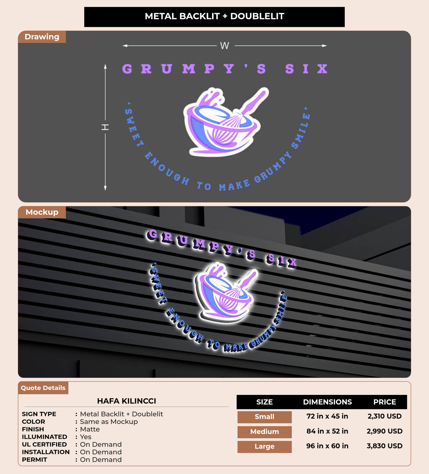 CUSTOM MOCKUP SIGN FOR Hafa Kilincci