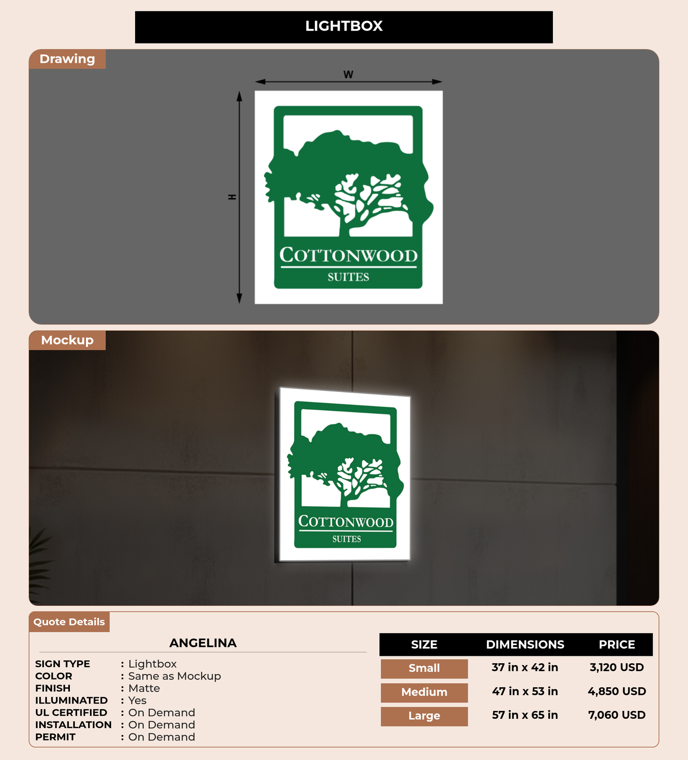 CUSTOM MOCKUP SIGN FOR Angelina