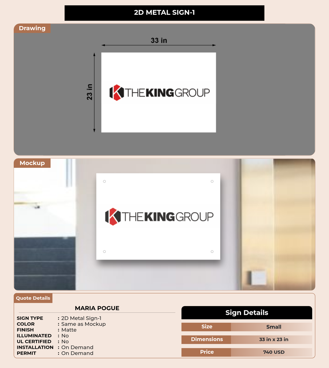 CUSTOM MOCKUP SIGN FOR Maria Pogue