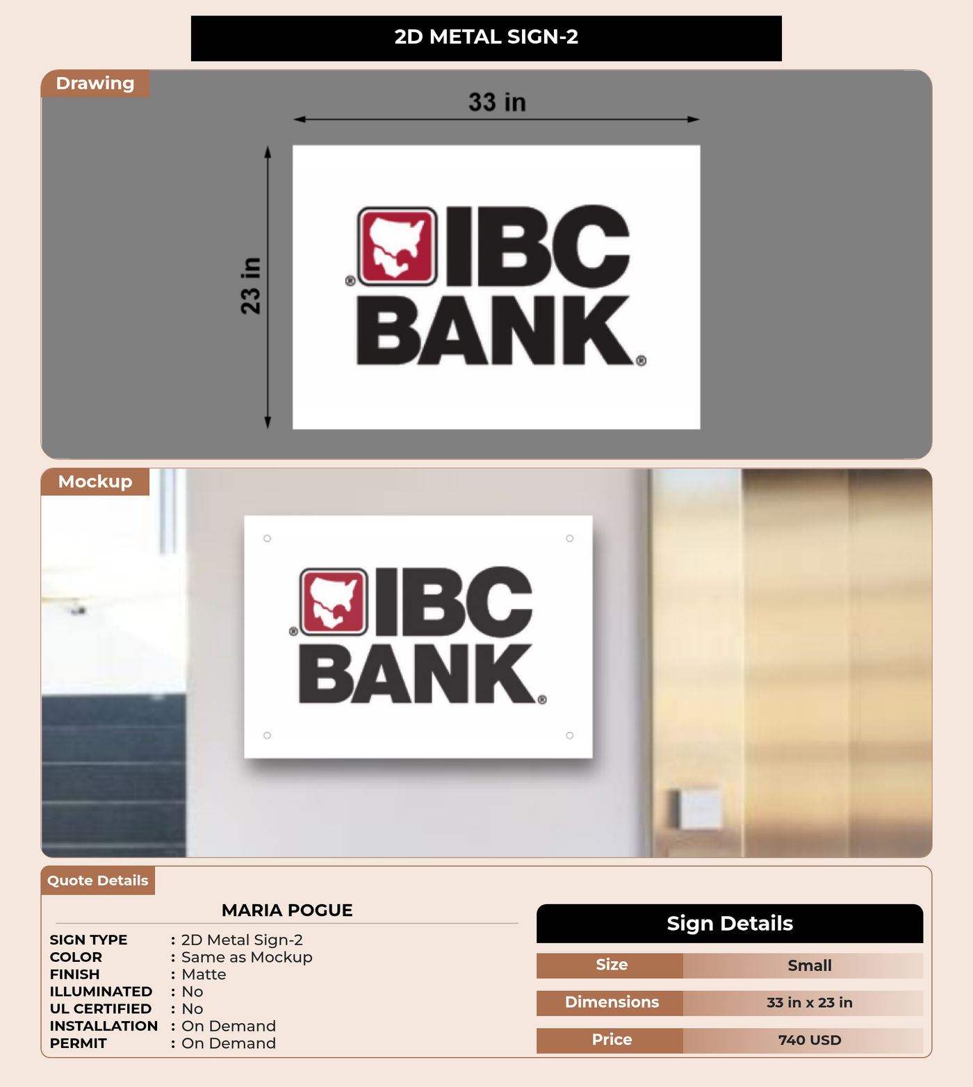 CUSTOM MOCKUP SIGN FOR Maria Pogue