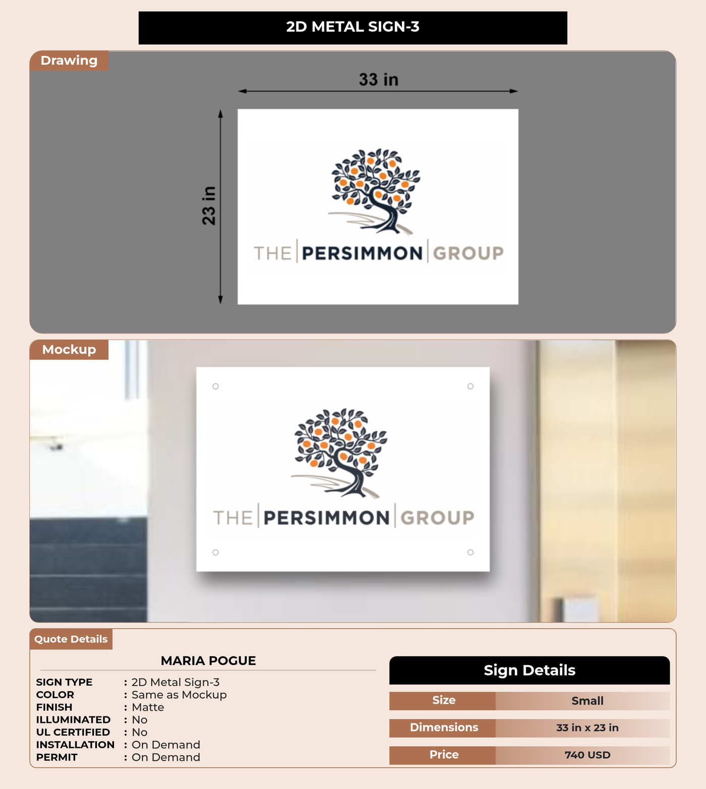 CUSTOM MOCKUP SIGN FOR Maria Pogue