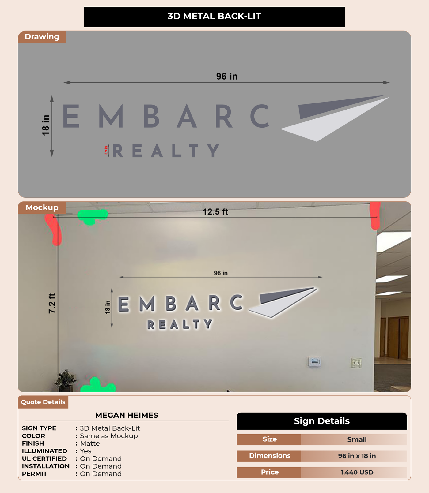 CUSTOM MOCKUP SIGN FOR Megan Heimes