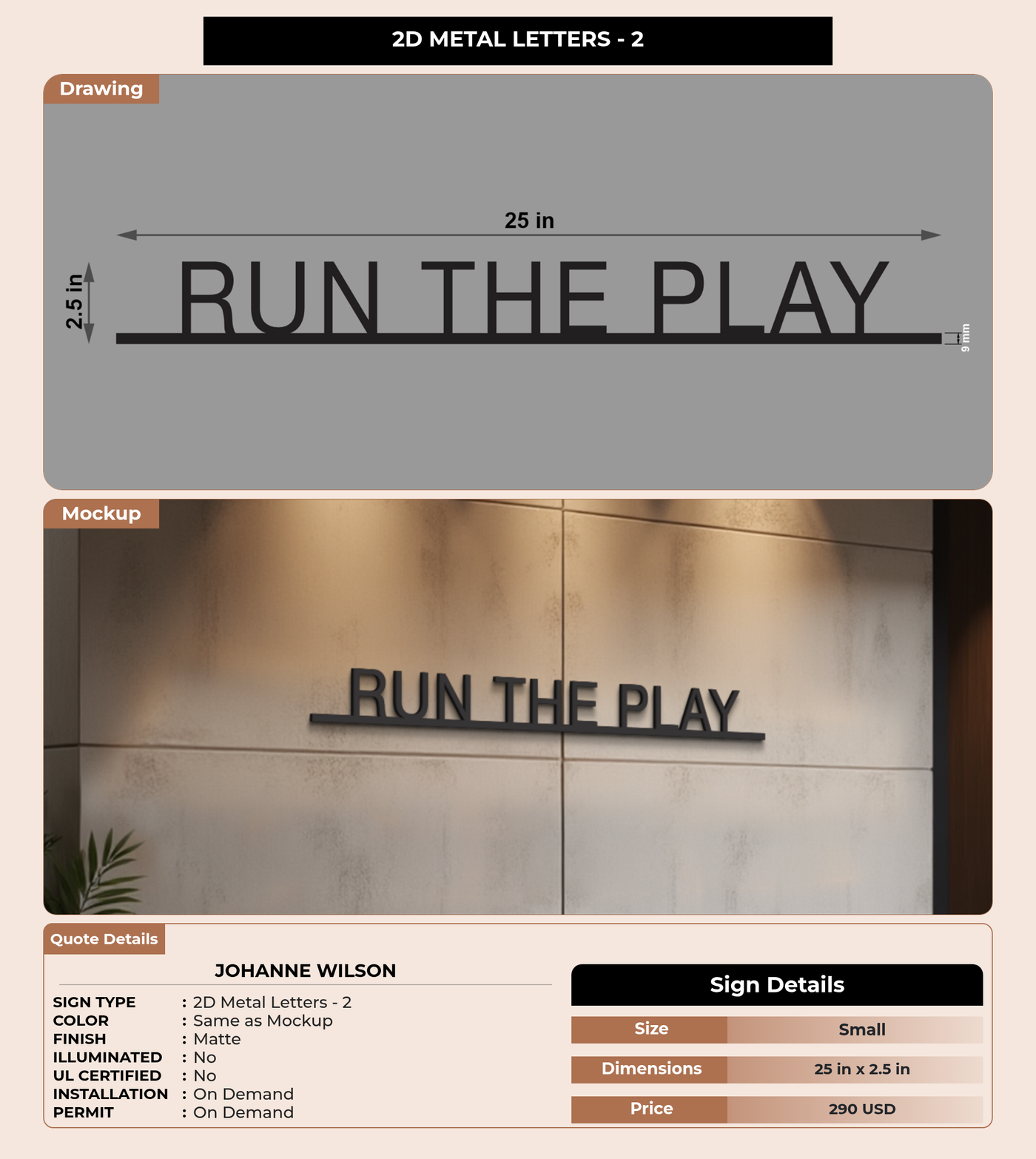 CUSTOM MOCKUP SIGN FOR Johanne Wilson
