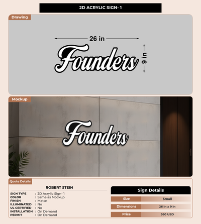 CUSTOM MOCKUP SIGN FOR Robert Stein